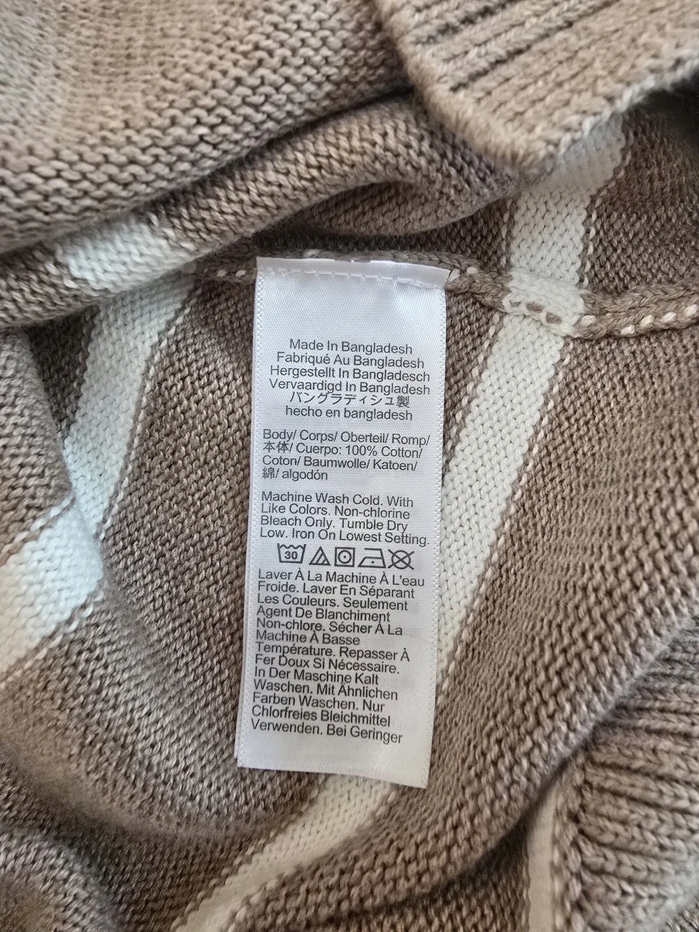 J.Crew Women Cotton Striped Crewneck Sweater in Beige and White Size S